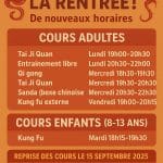 Saison 2025-2026, nouvelles horaires